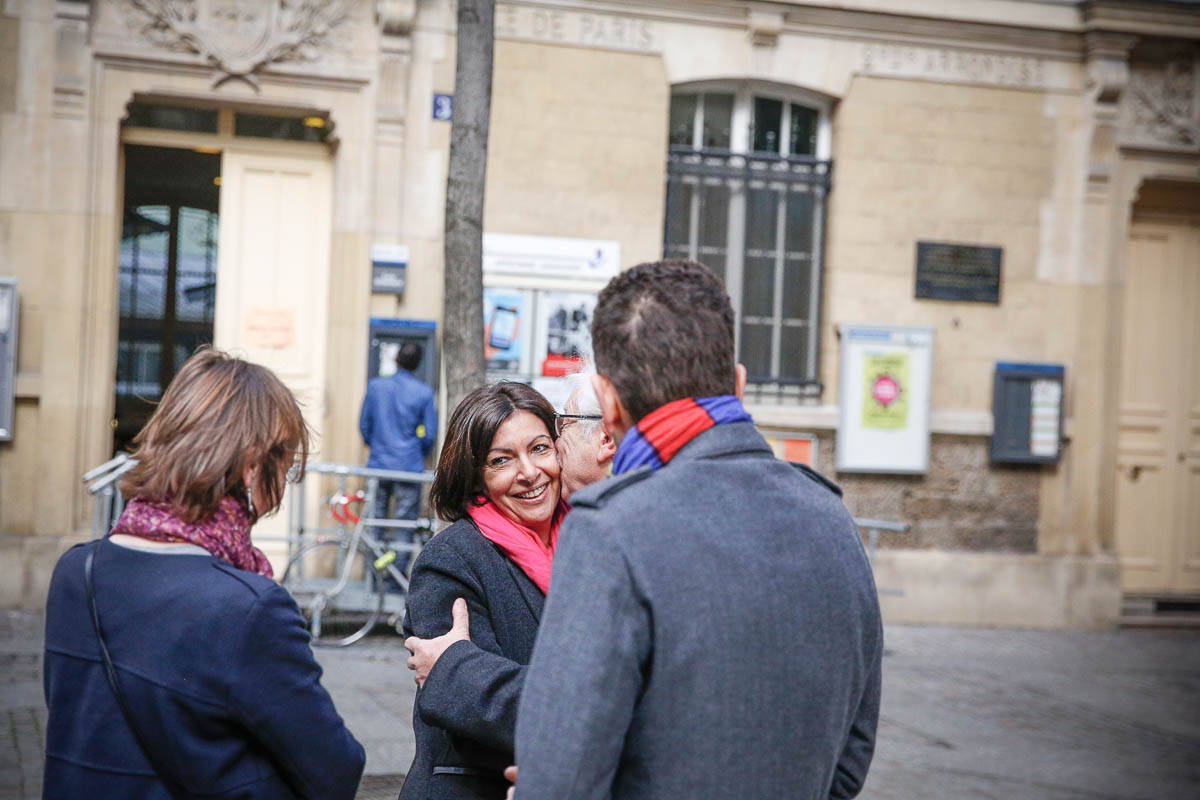 Un jour dans la vie d'Anne Hidalgo. 1er tour des municipales, Paris, 23/03/2014
