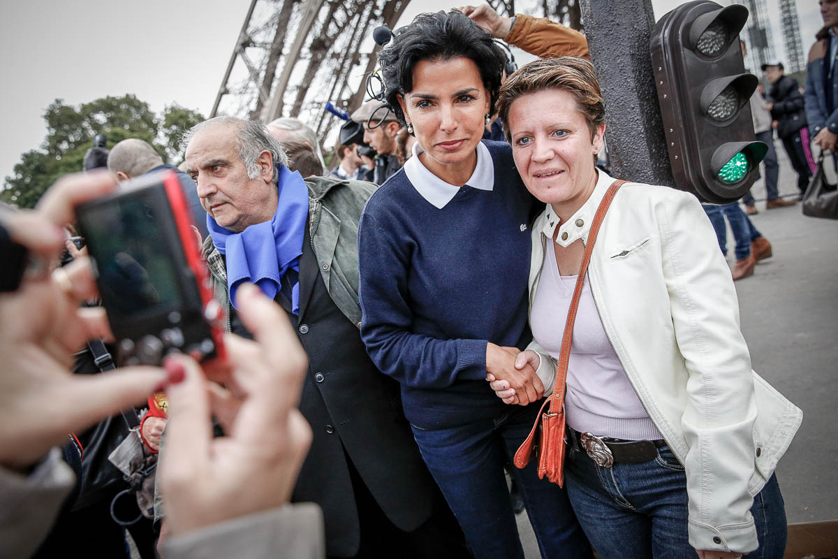 NKM et Rachida Dati au pied de la tour Eiffel, 19/09/2013